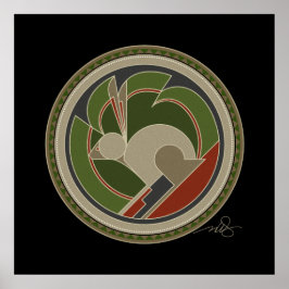 Pôster Espírito de fundo negro de coelho