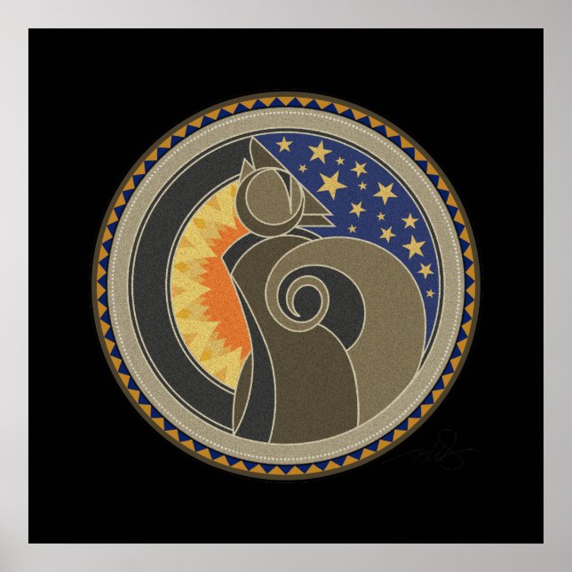 Poster Espírito De Fundo Negro De Coyote (Frente)