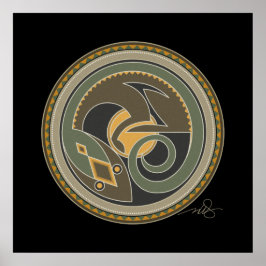 Poster Espírito de fundo negro de Lizard