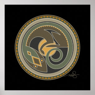 Poster Espírito de fundo negro de Lizard