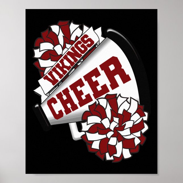 Poster Espírito de Torcida de Cheerleading dos Vikings Ck (Frente)