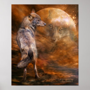 Poster Espírito do poster/impressão da arte do lobo