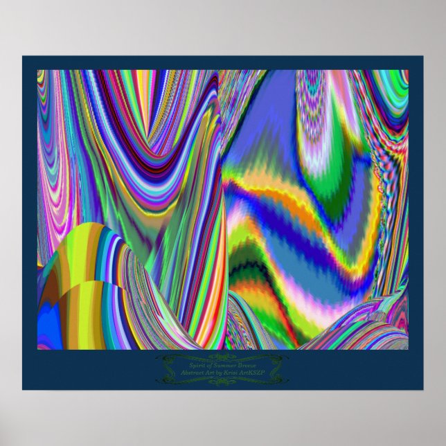 Poster Espírito do Verão Breeze Abstrato 3D Rainbowart (Frente)