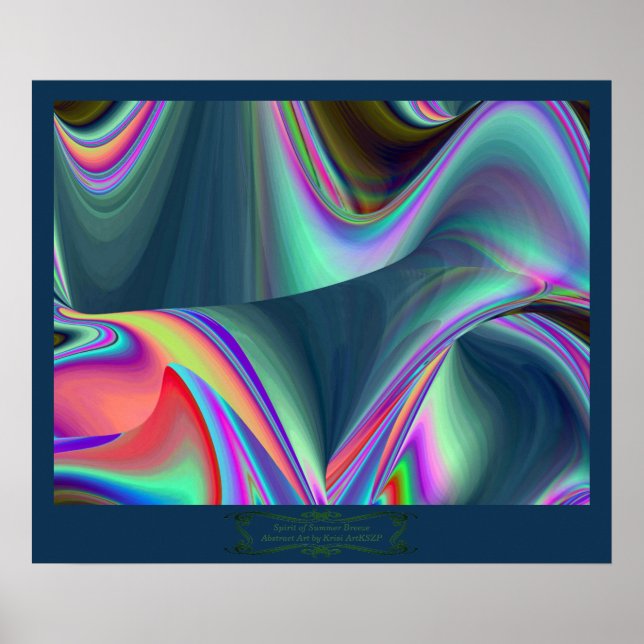 Poster Espírito do Verão Breeze Abstrato 3D Rainbowart (Frente)