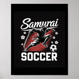 Poster Espírito Guerreiro Samurai Futebol Pé Katana Lâmin