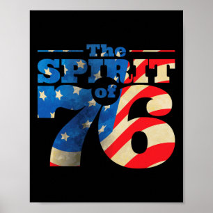 Poster Espírito Retro De 76 De 4 De Julho