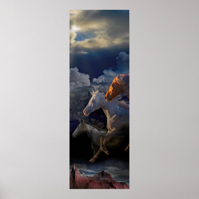 Poster Espíritos de Cavalos Selvagens "CORREM ATÉ AMANHÃ" (Frente)