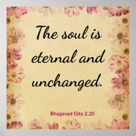 Poster Espiritual Bege Rosa Gita Alma Eterna Floral 