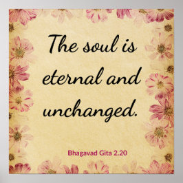 Poster Espiritual Bege Rosa Gita Alma Eterna Floral