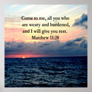 PÔSTER ESPIRITUAL MATTHEW 11:28 FOTO DA SCRIPTURA DO SOL