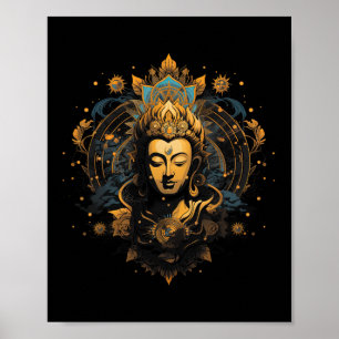 Poster Espiritualidade Arte Paz Zen Yoga Ásia Guatama B