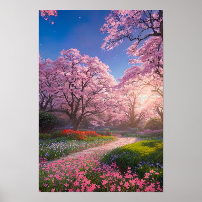 Poster Esplendor de Springtime durante o Sunset (Frente)