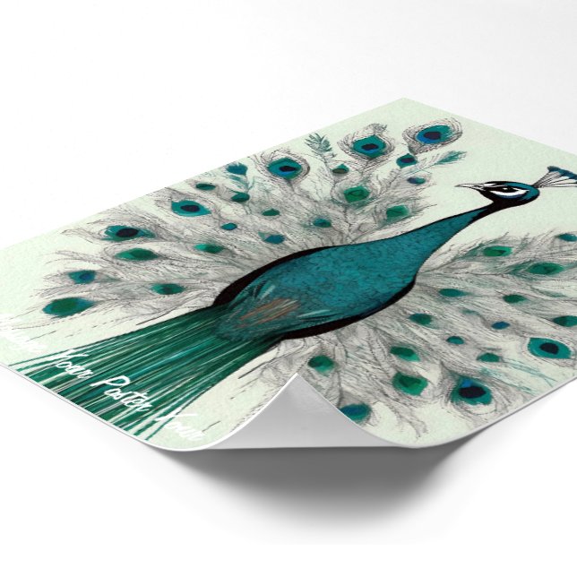 Poster Esplendor Majestoso: O Boho Peacock (Borda)