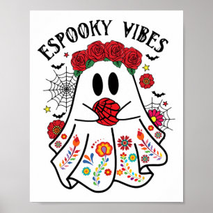 Poster Espooky Vibes Halloween Fantasma Mexicano Concha S