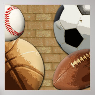 Poster Esporte Al-Star, Basquete/Futebol/Futebol