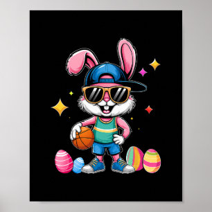 Poster Esporte da Páscoa Coelho da Páscoa Feliz Brincando