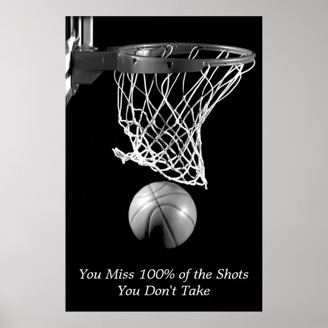 Poster Esporte de Basquete Branco Negro (Frente)