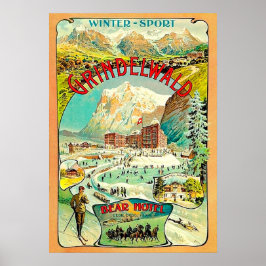 Poster Esporte de inverno em Grindelwald, Suiça, mosaico