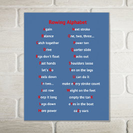 Poster Esportes azuis com alfabeto diverso