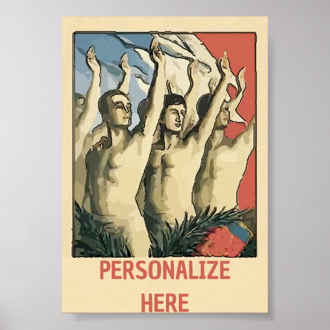 Poster Esportes, Braços para Cima, adicionar texto, Poste (Frente)