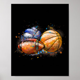 Poster Esportes Colorido Desenho Pé de Bola Venda 