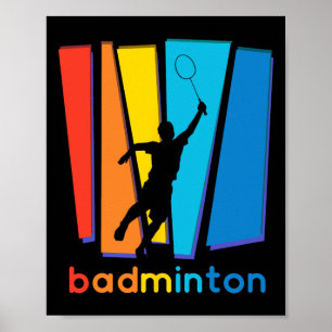 Poster Esportes Coloridos De Arte De Badminton Shuttle