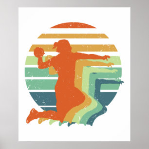 Poster Esportes de Andebol Retroativo - Jogador de Andebo