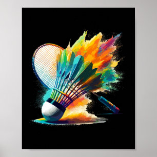 Poster Esportes De Arte Lixada Do Jogador De Badminton Sh