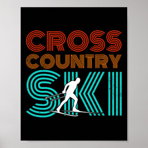 Poster Esportes de inverno com cruz quadrado retrô B