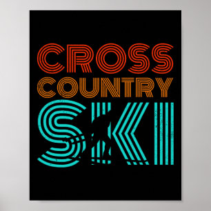 Poster Esportes de inverno com cruz quadrado retrô B