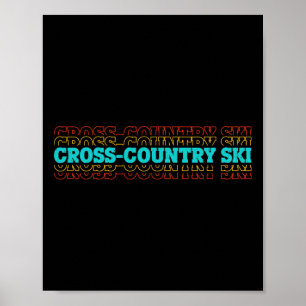 Poster Esportes de inverno com cruz quadrado retrô B