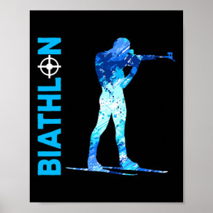 Poster Esportes De Inverno Com Tiro De Biatlo E Esqui