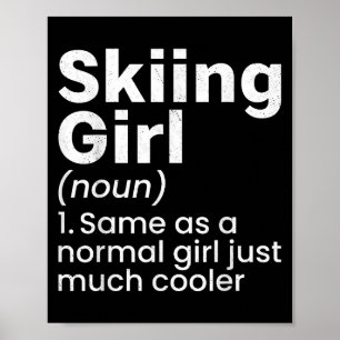 Poster Esportes de Inverno Esqui Meninas Definição Divert