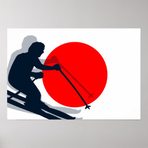 Poster Esportes de inverno japoneses de Japão do esqui d