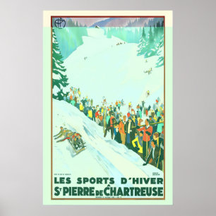 Poster Esportes de Inverno St. Pierre de Chartreuse Franç