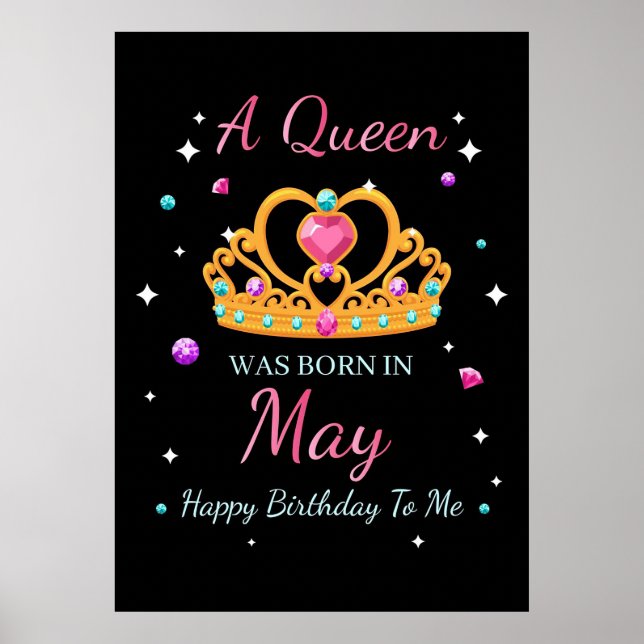 Poster Esposa Art A Queen Foi Nascer Em Maio (Frente)