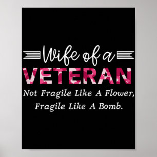 Poster Esposa De Militar Veterano Não Frágil Como Um Flux