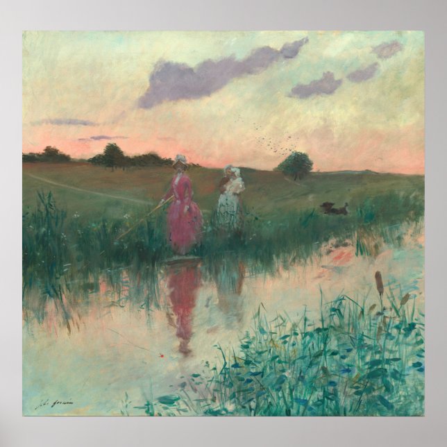Poster Esposa do Artista Pesca - Jean-Louis Forain Belas  (Frente)