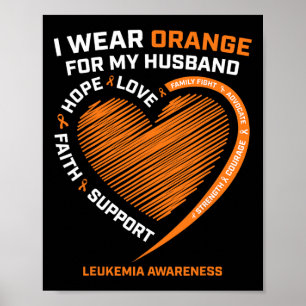 Poster Esposa Eu Visto Laranja Para Meu Marido Leucemia A