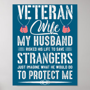 Poster Esposa Legal de Veterano Militar Marido do Exércit