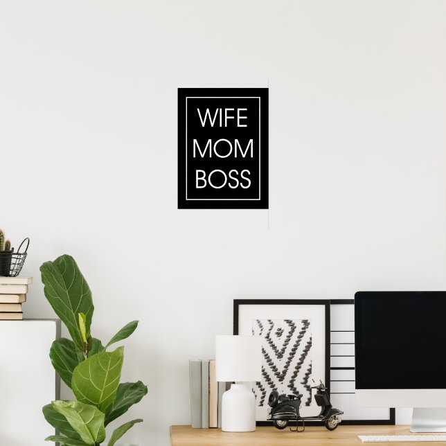 Poster Esposa Mãe Chefe (Escritório em casa)