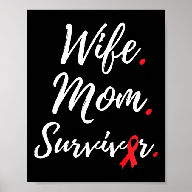 Poster Esposa Mãe Sobrevivente Conscientização sobre Cânc (Frente)