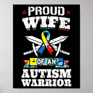 Poster Esposa Orgulhosa De Um Guerreiro Autismo Sensibili