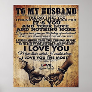Poster Esposa Para Minha Letra Marido   Marido Adorável 