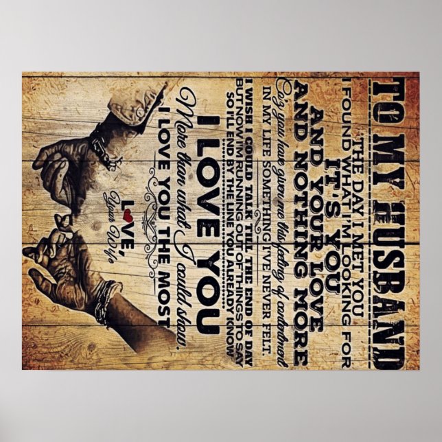 Poster Esposa Para Minha Letra Marido | Marido Adorável P (Frente)