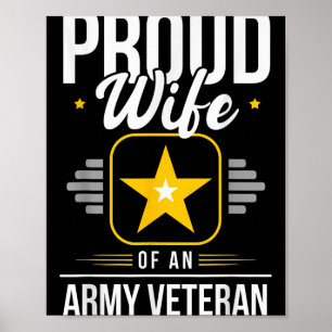 Poster Esposa Veterana Do Exército Esposa Orgulhosa De Mu