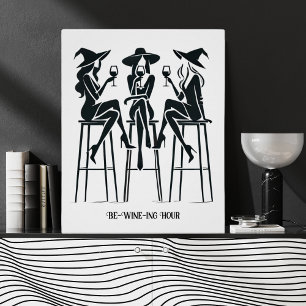 Pôster Esposas Elegantes Vinho "Bebendo Vinho" Moderno
