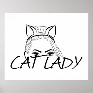 Poster Espreitando a senhora do gato