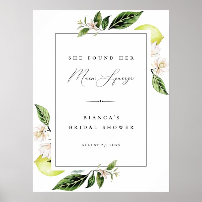 Poster Espremer Limões Botânicos Noivado (Frente)