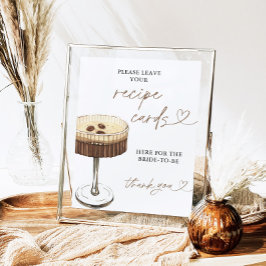 Poster Espresso Martini Bridal Recipe Cards Sign, Recipe 